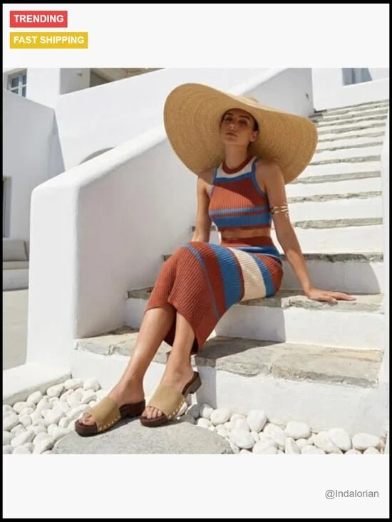 Vegan Suede Slides with Studded Detail, Low Heeled Dress Sandals - Picture 6 of 7